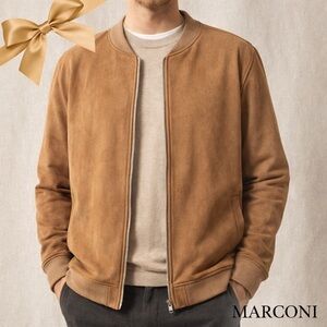 Marconi Men’s Faux Suede Bomber Jacket XXL